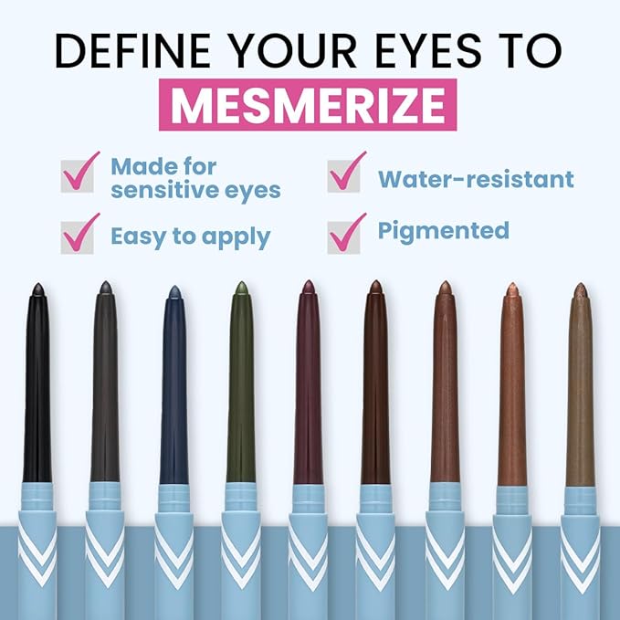 PrimeEyes Glide Eyeliner for Mature Women – Waterproof, Long-Stay and Mess-Proof – Gel Creme Texture, Discreet Sharpener and Effective Smudger (Mulberry)-Velvo Beauty