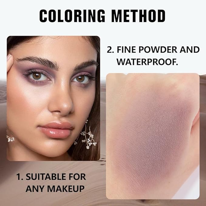 Taupe Matte Single Eyeshadow Makeup, Neutral Powde Eye Shadow for Older Women, Lavender Plum Mauve Matte Eyeshadow Palette Pigmented Waterproof Everyday Natural Eye Makeup, sombras para ojos 05-Velvo Beauty