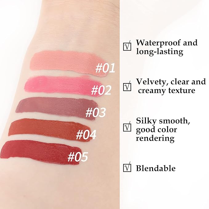 Boobeen Liquid Blush Velvet Cream Blush Makeup Matte Soft Gel Face Blush Makeup for Cheeks, Lightweight Blendable Liquid Blush Stick, Long-lasting Smooth Natural Blush Color-Velvo Beauty