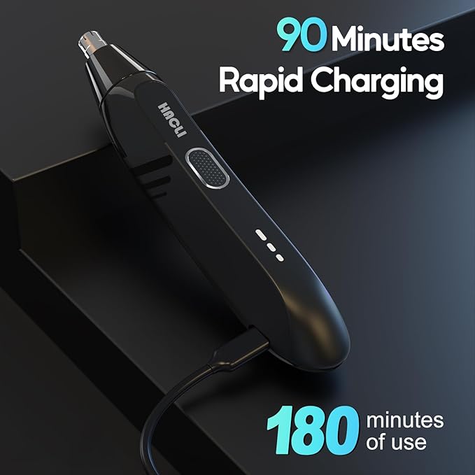 Nose Hair Trimmer for Men Women - Electric Nose Hair Clipper with Replaceable Stainless Steel Blade, Powerful 8000RPM Motor, Wet/Dry Use, Travel Lock, Portable Design USB Rechargeable-Velvo Beauty