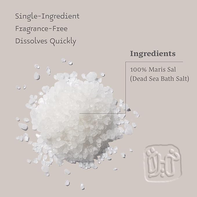 Dead Sea Salts for Soaking Relaxing Sea Salt Bath Soak for Body Rejuvenation - Natural Mineral Salts - Coarse Dead Sea Salt Unscented Bath Salts for Women & Men (2.2 lb)-Velvo Beauty
