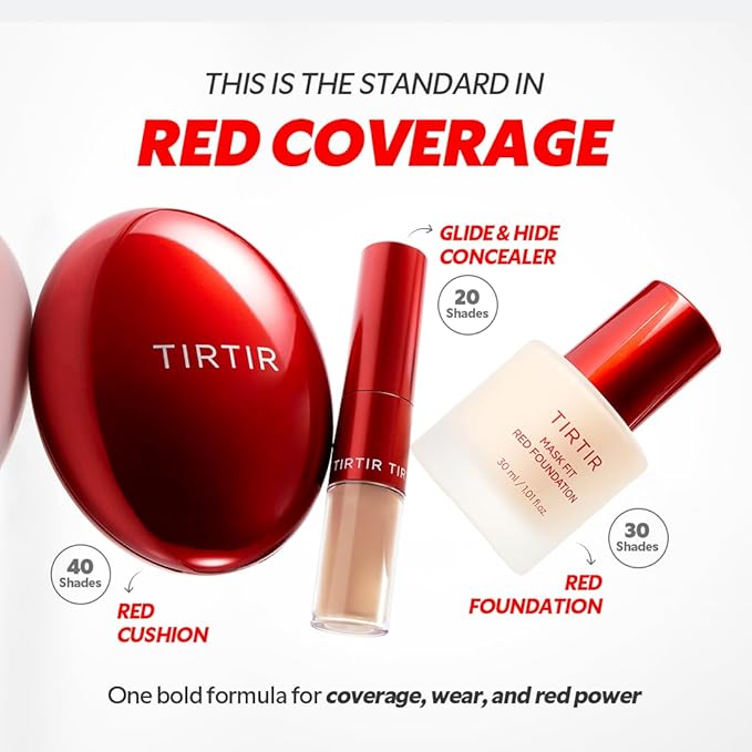 TIRTIR Mask Fit Red FoundationㅣLong Lasting Flawless Coverage, Energy Essence, Lightweight, Hydrating, Pore-Blurring, Breathable Satin Finish, Makeup, Radiant Skin, #33C Hazel, 1.01 Fl Oz-Velvo Beauty