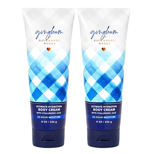 Bath and Body Works Gingham Body Cream Ultimate Hydration Gift Set For Women 2 Pack 8 Oz. (Gingham)-Velvo Beauty