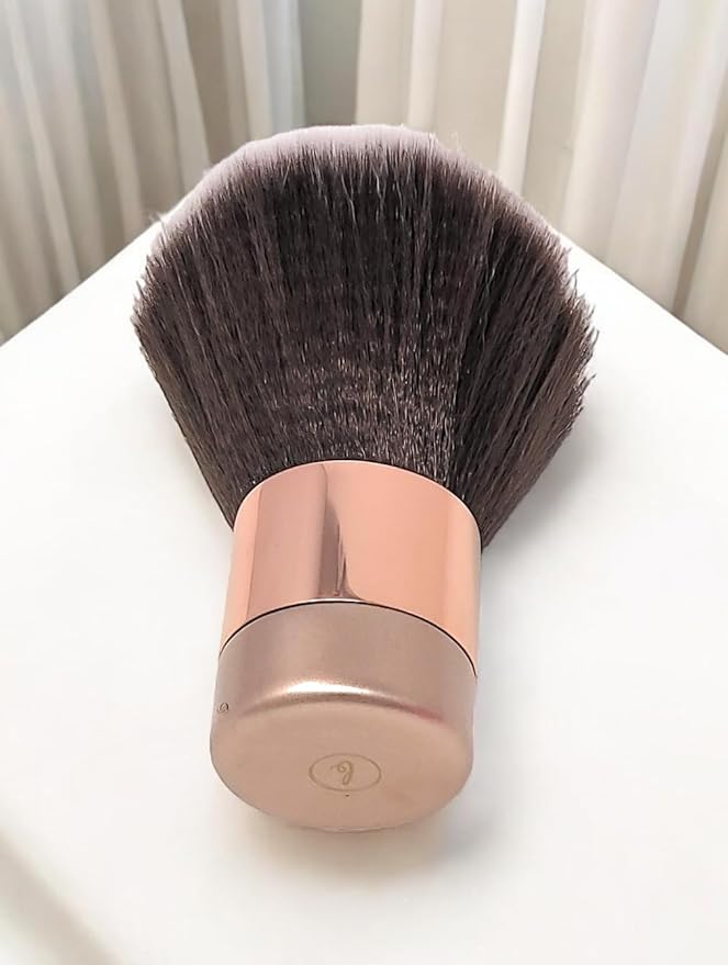 Luxurious and Large Soft Fluffy Powder Brush, Use as a Spray Tan Finishing Tool, Multipurpose Face and Body Barber and Beauty Tool, Large Kabuki Brush by BevyGold (Rosegold)-Velvo Beauty