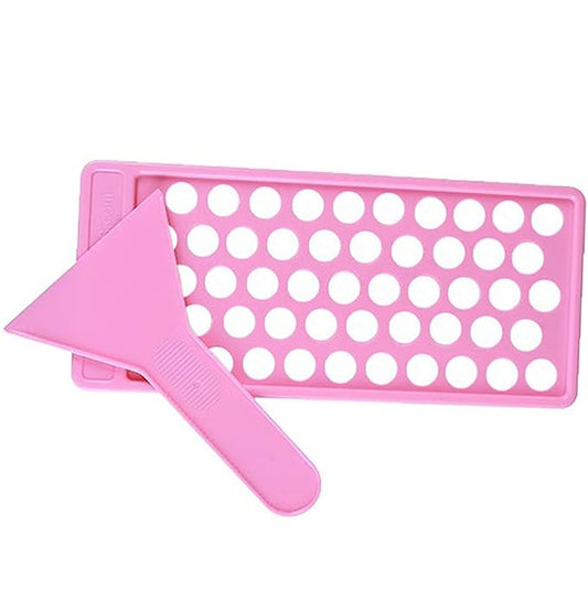 RONRONS Pink Lip Balm Crafting Kit, Professional Lipsticks Filling Tray with 50 Small Holes and Spatula, Easy to Fill 50 Pieces Lipstick Tubes Containers for Business Gifts-Velvo Beauty