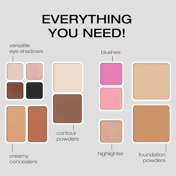 Woosh Beauty, Fold out Face Original Makeup Palette, Travel, All in One, Neutral Cream & Powder (#3 Medium)-Velvo Beauty