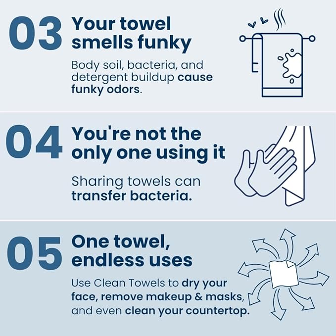Clean Skin Club Clean Towels XL™, USDA Certified 100% Biobased Dermatologist Approved Face Towel, Disposable Makeup Remover Dry Wipes, Facial Wash (4 pack)-Velvo Beauty