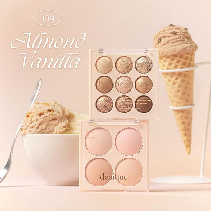 Dasique Blending Mood Cheek #09 Almond Vanilla | 4 Blendable Shades in Lightweight Smooth Powder | Vegan | Blush-Velvo Beauty