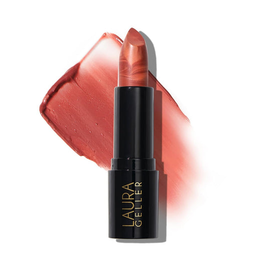 LAURA GELLER NEW YORK Italian Marble Sheer Lipstick - Peach Bellini - Hydrating & Lightweight - Vitamin E & Caster Seed Oil - Cream Finish-Velvo Beauty