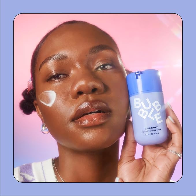 Bubble Skincare Over Night Hydrating Sleep Mask - Gentle Exfoliating Overnight Face Mask for Skin Barrier Repair - Formulated with Mandelic Acid & Sodium PCA to Hydrate, Brighten & Soothe Skin (50ml)-Velvo Beauty