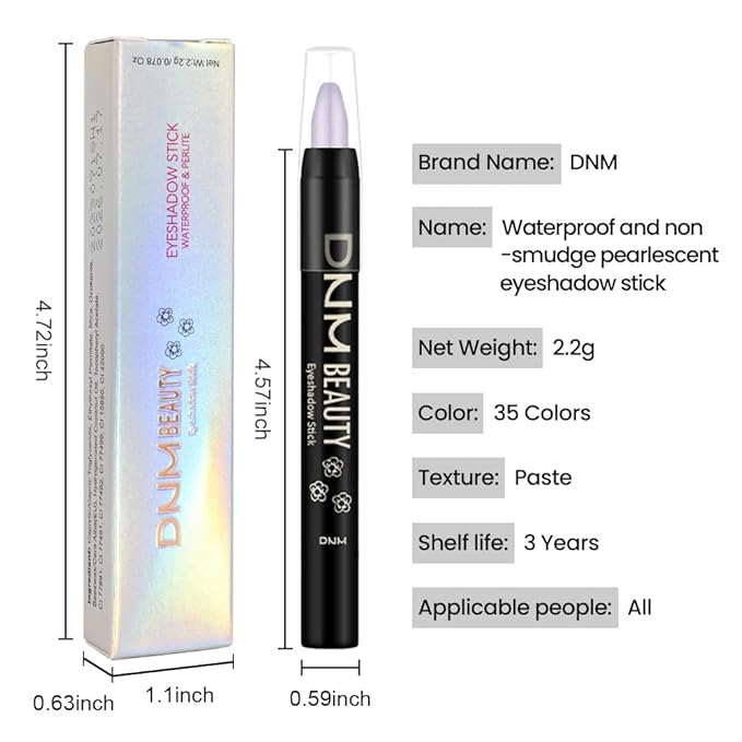 evpct Light Purple Shimmer Cream Eye Shadow Brightener Sticks Set for Eyes, Light Purple Shimmery Matte Pencil Eye shadow Applicator Stick Pen Palette Makeup Waterproof sombras en crema para ojos 08#-Velvo Beauty