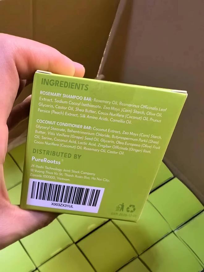 Rosemary Shampoo and Conditioner Bar Set 3 - Hair Growth, Regrowth, and Anti Hair Loss - Natural Solid Shampoo Bars for Women with Straight, Curly Hair for Thinning, Thickening Sulfate & Silicone free-Velvo Beauty