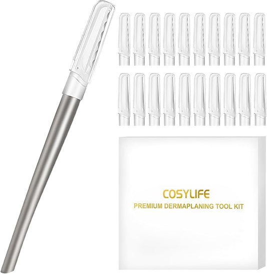 Dermaplaning Tool for Face, 20 Blade Refills, Dermaplane Razor for Face, Hair Remover Blade for Eyebrows and Peach Fuzz, Facial Shaver for Women That Helps Exfoliate and Smooth The Skin-Velvo Beauty