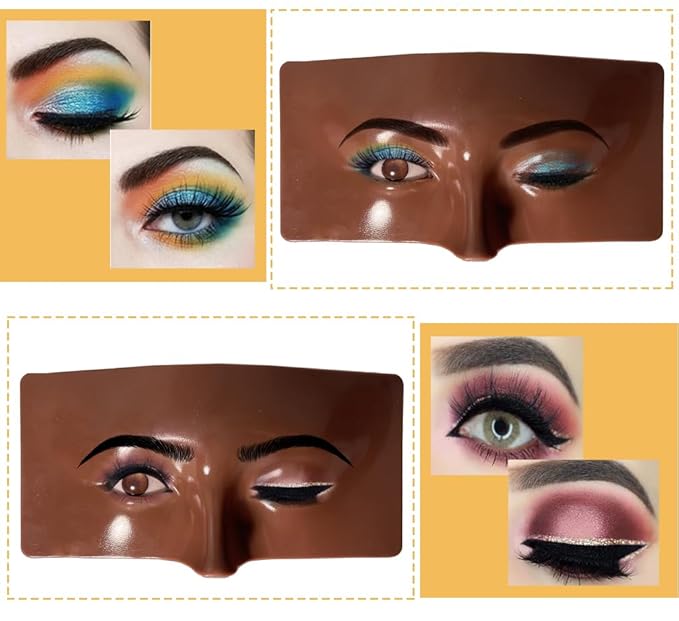 Makeup Practice Face Kit, Makeup Mannequin Face with Makeup Practice Face Board, 3D Reusable Practice Eye Makeup Face Eyeshadow Mannequin for Professional Makeup Artist and Beginner to Practice Makeup-Velvo Beauty