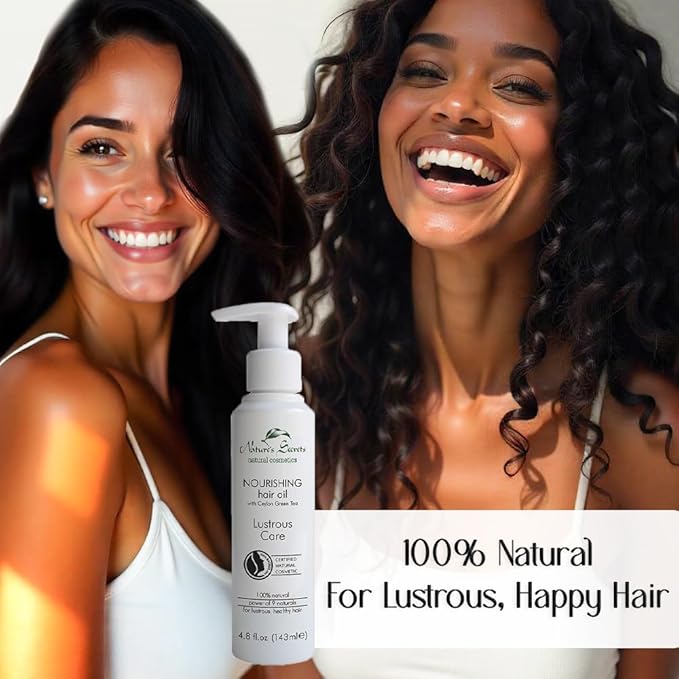 Nature's Secrets Nourishing Hair Oil. Scalp & Hair Strengthening Oil. Certified 100% Natural. With Green Tea Caffeine, Indian Gooseberry (Amla) and Organic Virgin Coconut Oil.-Velvo Beauty