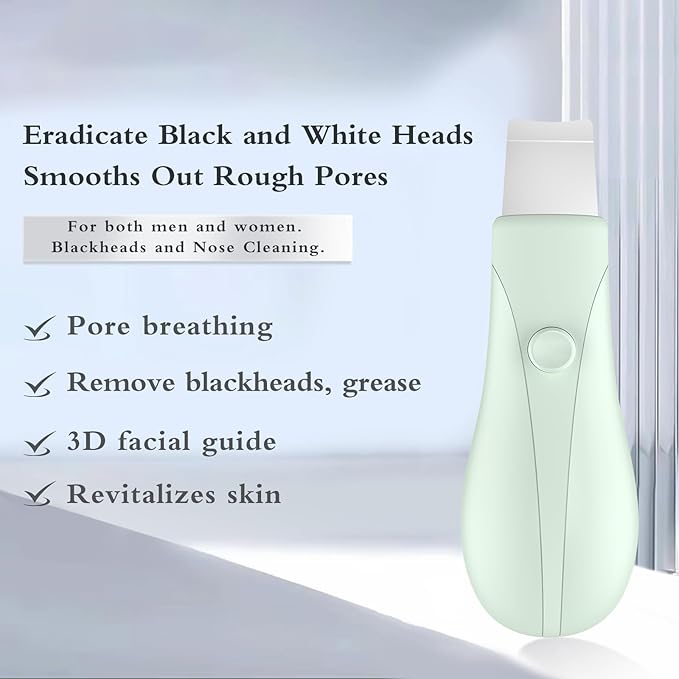 Skin Scrubber Face Spatula Skin Spatula Pore Cleaner Blackhead Remover Tools for Facial Deep Cleansing Skin Care Tool for Men and Women (Green)-Velvo Beauty