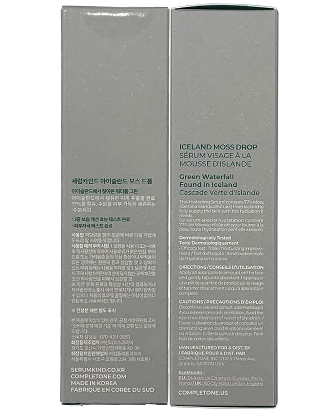 SERUMKIND Iceland Moss Serum - Soothing and Moisturizing Korean Face Serum 1.01 fl.oz. – Malachite, and Beta Glucan – Moisturize Flaky Skin - Vegan, Cruelty-Free, Unscented-Velvo Beauty