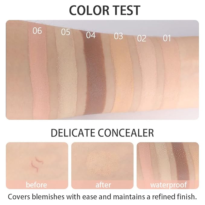 evpct 6 Colors Conceal Correct Cream Contour Makeup Palette for Mature Skin,Light to Neutral,Conceal trouble spots dullness dark circles Correct discolorations Camouflage imperfections Covers redness-Velvo Beauty