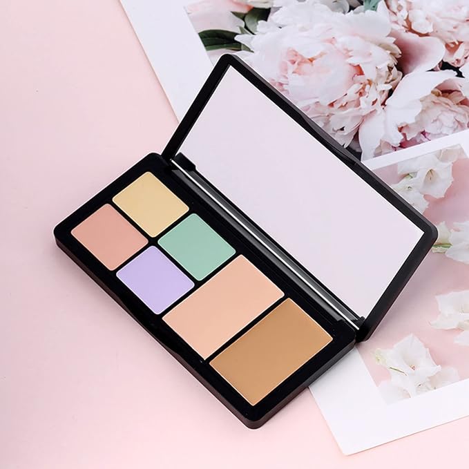Concealer Contour Palette, Cosmetics Cream Contour and Highlighting Makeup Kit,6 In 1 Contouring Foundation Concealer Palette Conceals Dark Circles,Blemish, Waterproof Long-Lasting-Cruelty Free (#01)-Velvo Beauty