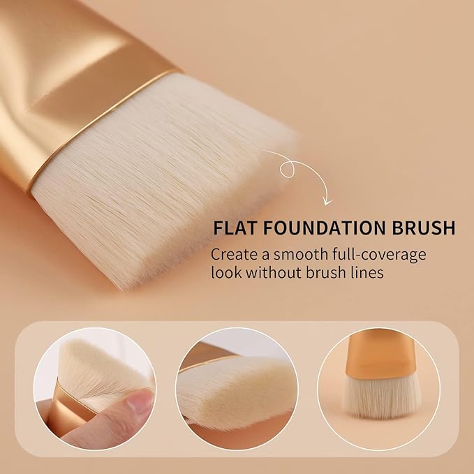 DUcare Contour Brush, Flat Top & Oval Head Face Contouring Brush For Blending & Buffing, Multi-Purpose Face Makeup Brushes for Liquid Foundation/Cream/Facial Mask-Velvo Beauty