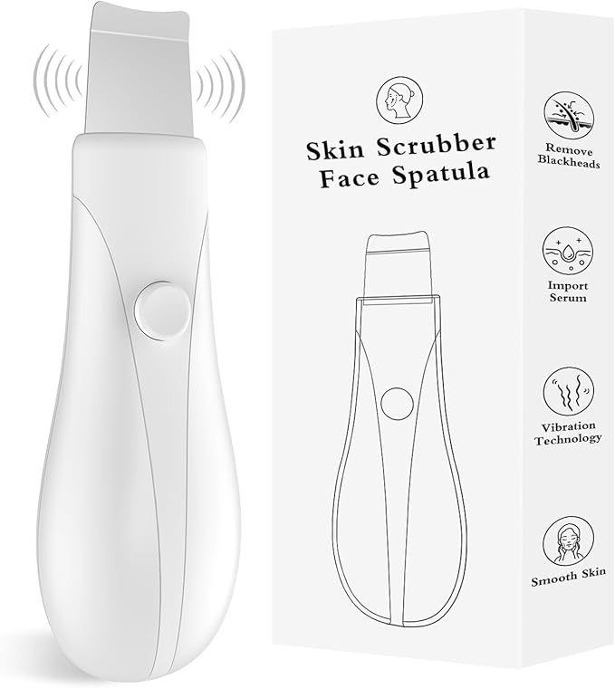 Skin Scrubber Face Spatula Skin Spatula Pore Cleaner Blackhead Remover Tools for Facial Deep Cleansing Skin Care Tool for Men and Women (White)-Velvo Beauty