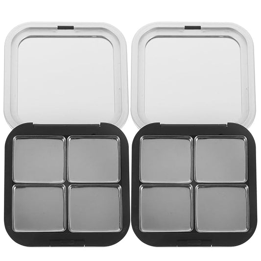 Blush Pallet Makeup 2pcs Empty Magnetic Eyeshadow Palette, Small Makeup Palette Lipstick Compact Containers Cosmetic Sample Storage Cases Makeup Plate for Foundation-Velvo Beauty