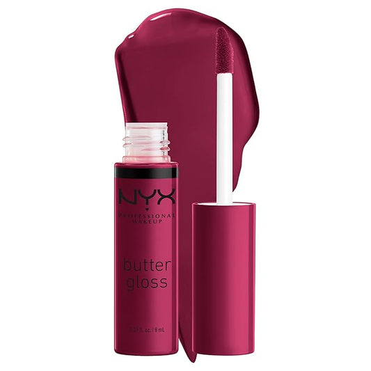 NYX PROFESSIONAL MAKEUP Butter Gloss, Non-Sticky Lip Gloss - Devil's Food Cake (Deep Plum)-Velvo Beauty