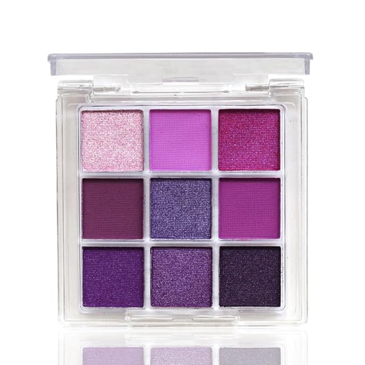 Purple Glitter Matte Eyeshadow Palette, 9 Colors Shimmer High Pigmented Eyeshadow Powder, Dream Purple Eye Shadow Palette Makeup,Waterproof Blendable Colorful Eyeshadow Palette for Girl Women-Velvo Beauty