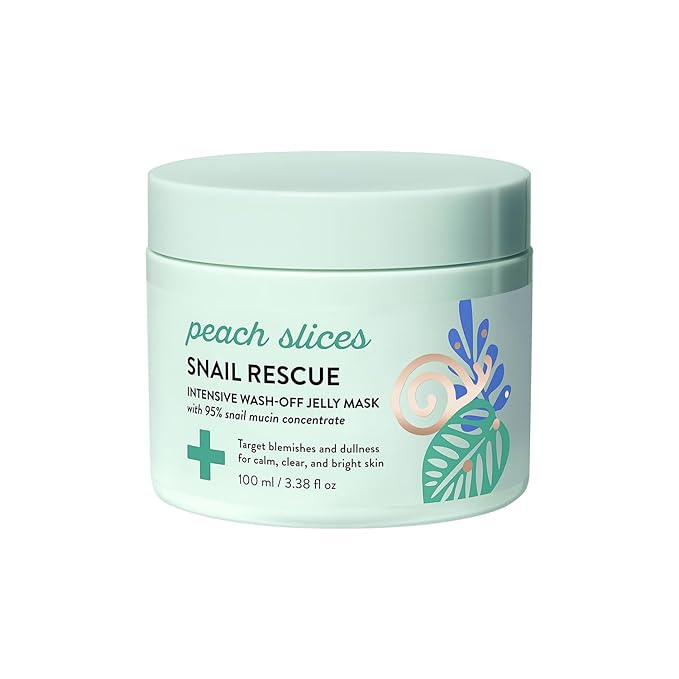 Peach Slices | Snail Rescue Intensive Treatment Wash-Off Face Mask | 95% Snail Mucin | For Dark Spots & Blemishes | Refreshing & Calming Mask | Clear, Radiant, & Hydrated Skin | Skin Care | 3.38 oz-Velvo Beauty