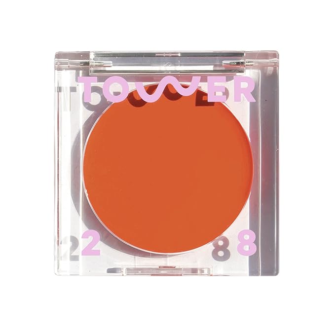 Tower 28 Beauty BeachPlease Cream Blush for Cheeks and Lips - Multi-Purpose Lip and Cheek Tint in Orange Blush - for Sensitive Skin – Color GOLDEN HOUR, Luminous Finish-Velvo Beauty