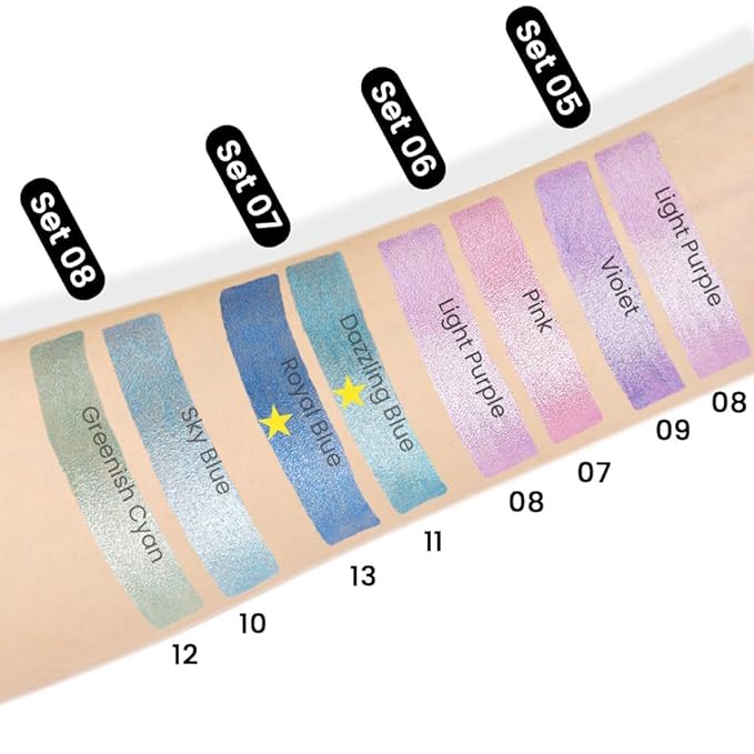 evpct 2Pcs Cream Eyeshadow Sticks Set for Eyes Dazzling Blue & Royal Blue Shimmer Eye Crayon Shadow Brightener Stick Pencil Pen Bulk sombras en crema para ojos 11+13-Velvo Beauty