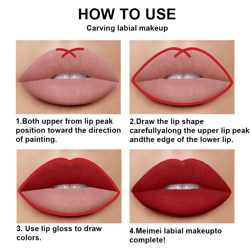 evpct 2Pcs Dark Oxblood Red Matte Lip Liner and Lipstick Combo Lip Gloss Stains Pencil Makeup Set Women Long Lasting 24 Hours Liquid Lipstick and Lip Liner Set labiales mate 24 horas originales-Velvo Beauty