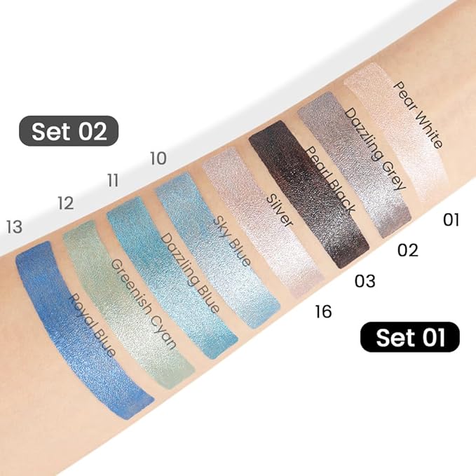 Kaely 4Pcs Smokey Eyeshadow Stick Set for Eyes,Pearl white Dazzling grey Pearl black Silver,Eye Brightener Makeup Pen,Waterproof Cream Eye Shadow Highlighter Crayon Pencil,sombras en crema para ojos