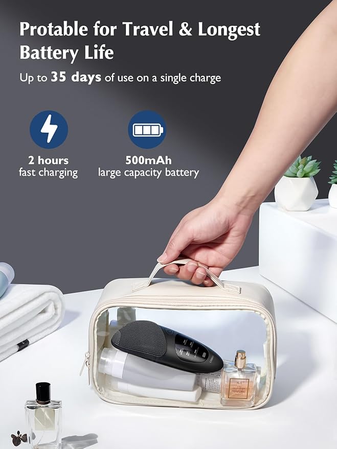 COSLUS Face Scrubber Facial Cleansing Brush: Silicone Portable Waterproof Rechargeable Face Wash Brush, 4 Cleansing Modes, Electric Face Exfoliator for Men Women Cleaning, Exfoliating, Massaging-Velvo Beauty