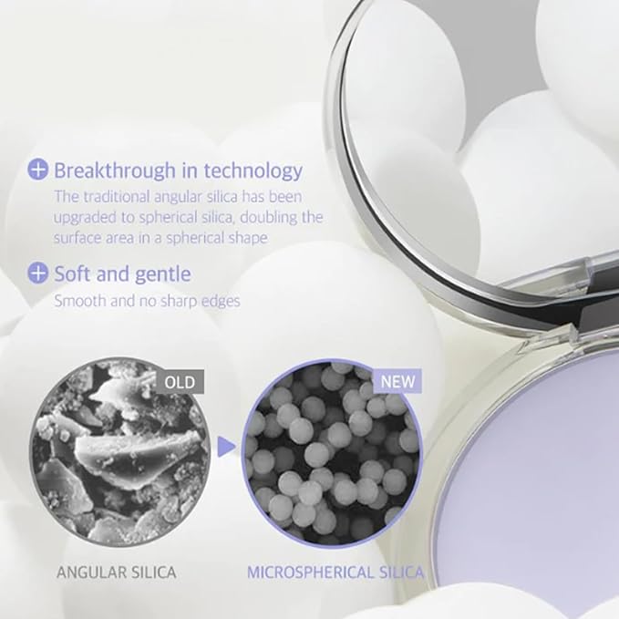 Chillab Lavender Matte Powder, Chillab Lavender Matte Powder Oil Control, Chillab Polvo Compacto with Mini Powder Puff, For Silky Blurring Oil Control Long-Lasting Makeup, Creates Soft -1PCS-Velvo Beauty