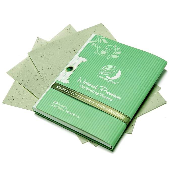 Facial Oil Blotting Paper For Oily Skin, 100 Count, pack of 6 - Natural Green Tea Face Absorbing Sheets, Skin Care and Oil Control Must Have For Both Female and Male-Velvo Beauty