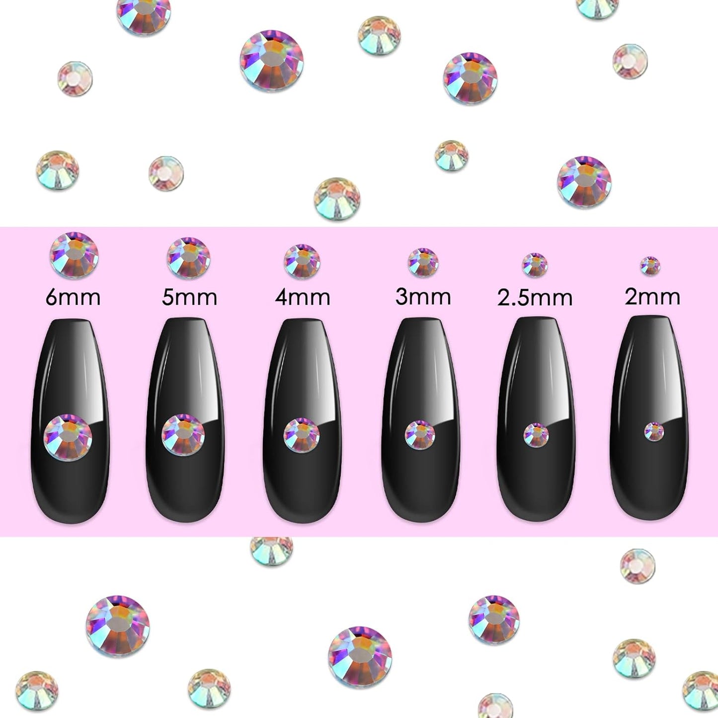 Canvalite 2784Pcs Flat Back Gems, Rhinestones with 5Pcs Jewelry Glues, Pick Up Tweezers and Rhinestones Picker Dotting Pen, Nail Art Tools for Nails, Clothes, Face, Craft-Velvo Beauty