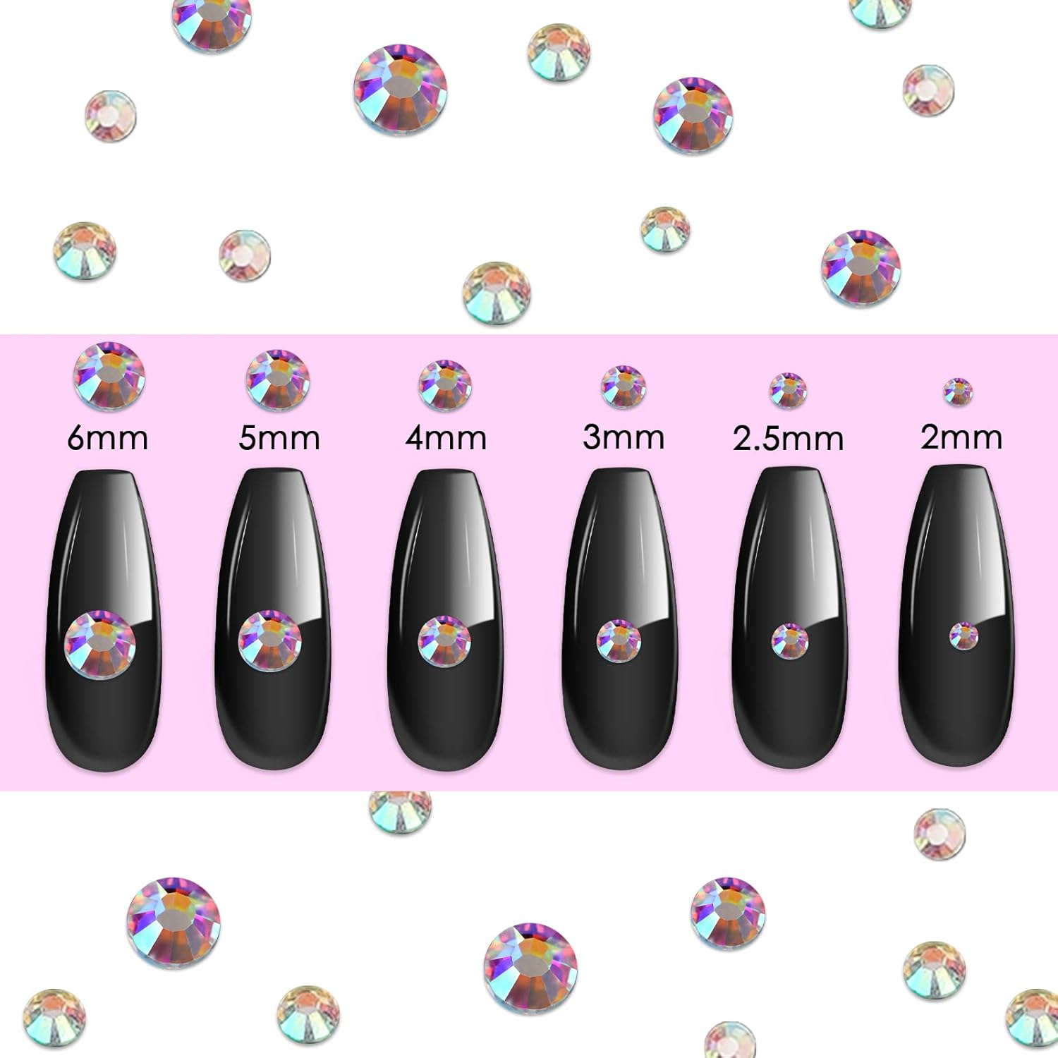 Canvalite 2784Pcs Flat Back Gems, Rhinestones with 5Pcs Jewelry Glues, Pick Up Tweezers and Rhinestones Picker Dotting Pen, Nail Art Tools for Nails, Clothes, Face, Craft-Velvo Beauty