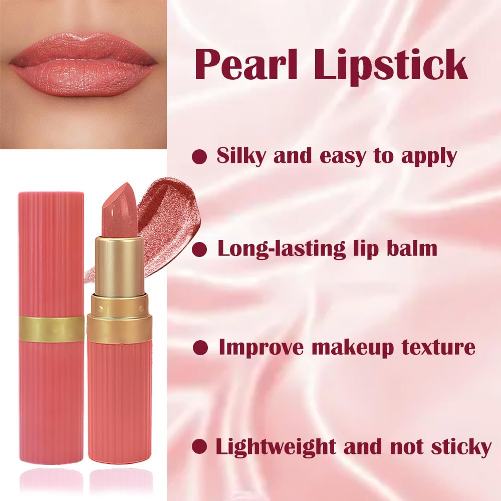 Nude Metallic Lipstick for Women,Lightweight Shimmer Frosted Lipstick,Glitter Lip Gloss Stain Long Lasting Waterproof Smudge Proof 24 Hour Full Coverage Lip Makeup,Vegan-Velvo Beauty