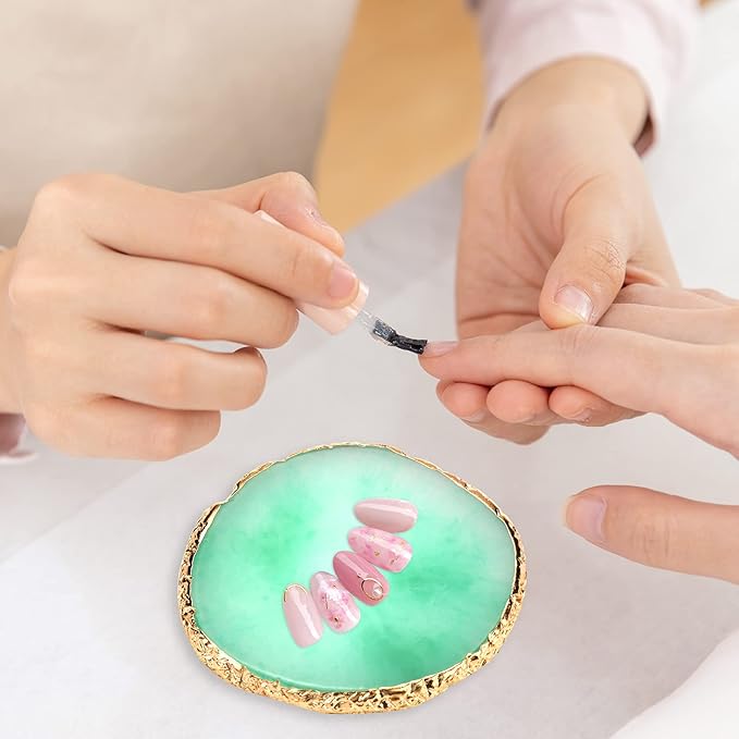 Nail Art Mixing Palette Resin Plate Tray for Mixed Paint Drawing Color Display(Green)-Velvo Beauty