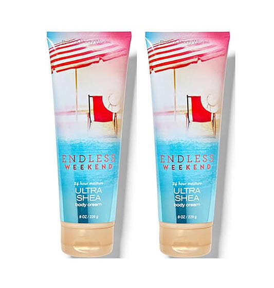 Bath & Body Works Endless Weekend Ultimate Hydration Cream For Women 8 Fl Oz 2- Pack (Endless Weekend) 16 Ounce-Velvo Beauty