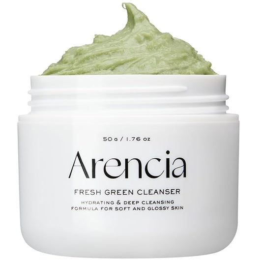 Korean Rice Mochi Face Cleanser & Daily Scrub - Moisturizing, Brightening & Deep-Cleansing - All Skin Types, Vegan, Organic - with Rice Powder, Rice Water & Green Tea (1.76oz)-Velvo Beauty