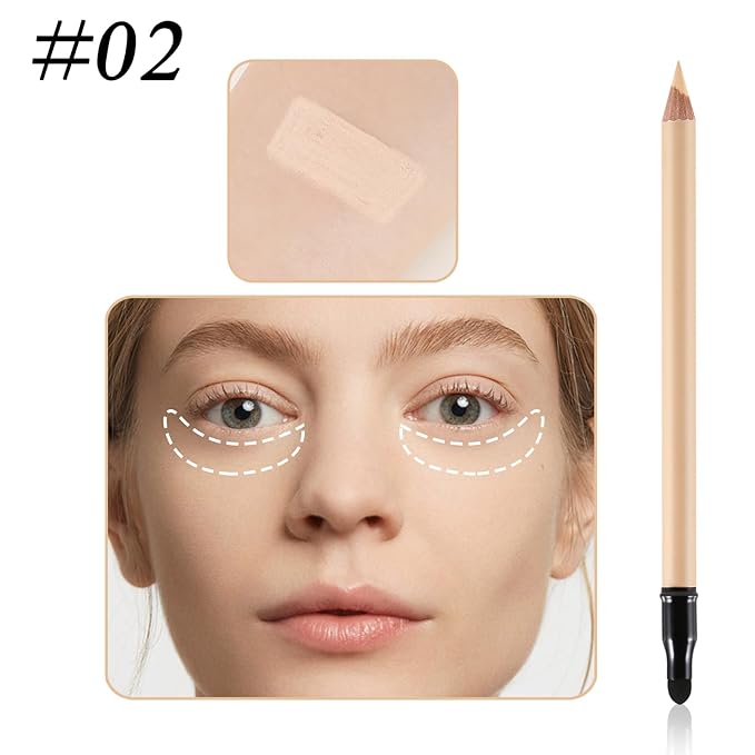 Concealer Pencil with Sharpner,Full Coverage,Waterproof Under Eye Concealer Stick for Dark Circles,Blemishes,Aging Spots,Acne,Freckles-Velvo Beauty