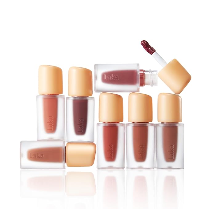 Laka Fruity Glam Tint, 4.5g/0.15 oz., Glowing Lip Stain with Wide Color Spectrum, Hydrating & Lightweight Texture, Long-Lasting Bold Stain, Non-Sticky, Vegan, K-Beauty (#115 Envy)-Velvo Beauty