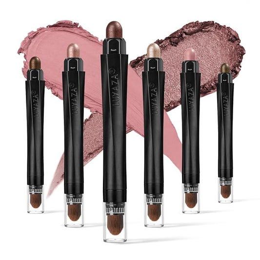 6PCS Cream Eyeshadow Stick Makeup Sets, Metallic And Matte Shimmer Eye Shadow Eye Brightener Stick Pencil Crayon, A06-Pink Neutral-Velvo Beauty