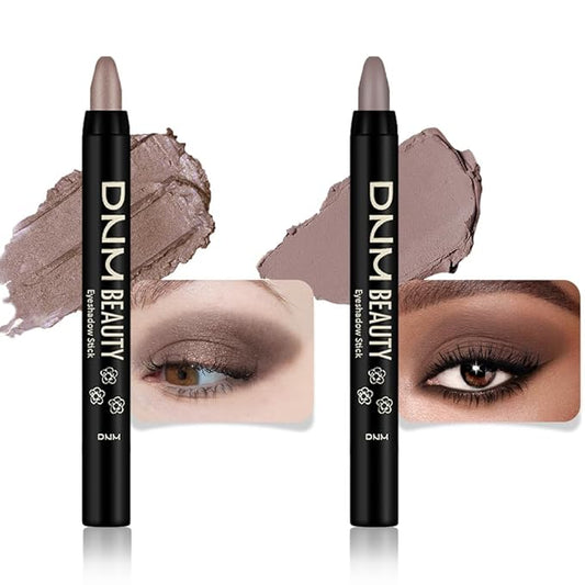 evpct 2Pcs Cream Eye Shadow Brightener Sticks Set for Eyes, Caramel Matte Pencil Eye shadow Applicator Stick Pen Palette Makeup Waterproof sombras en crema para ojos 19 + 22-Velvo Beauty