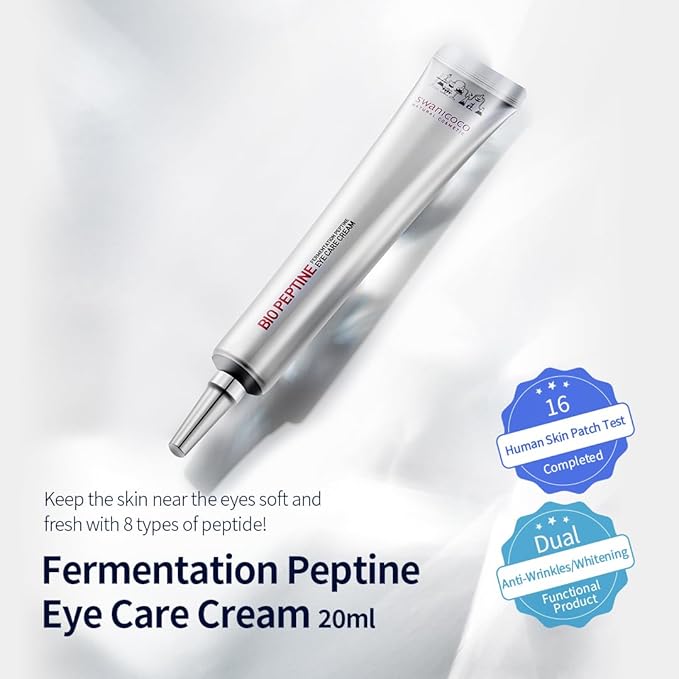 Fermentation Peptine Eye Care Cream (Tube 20ml), Improve Dark Circles, Anti-Aging, Contains 8Types of Peptide, Wrinkles, Daily Wrinkle Eye Cream-Velvo Beauty