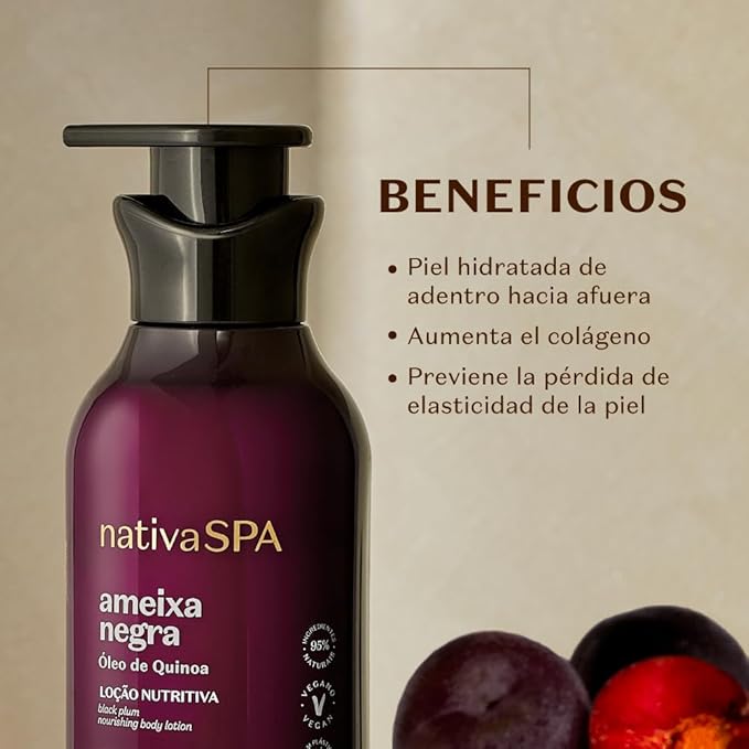 Nativa SPA by O Boticário, Black Plum Moisturizing Body Lotion, Long-Lasting Hydration and Lightweight, Fragranced Moisturizer, 13.5 Ounce-Velvo Beauty