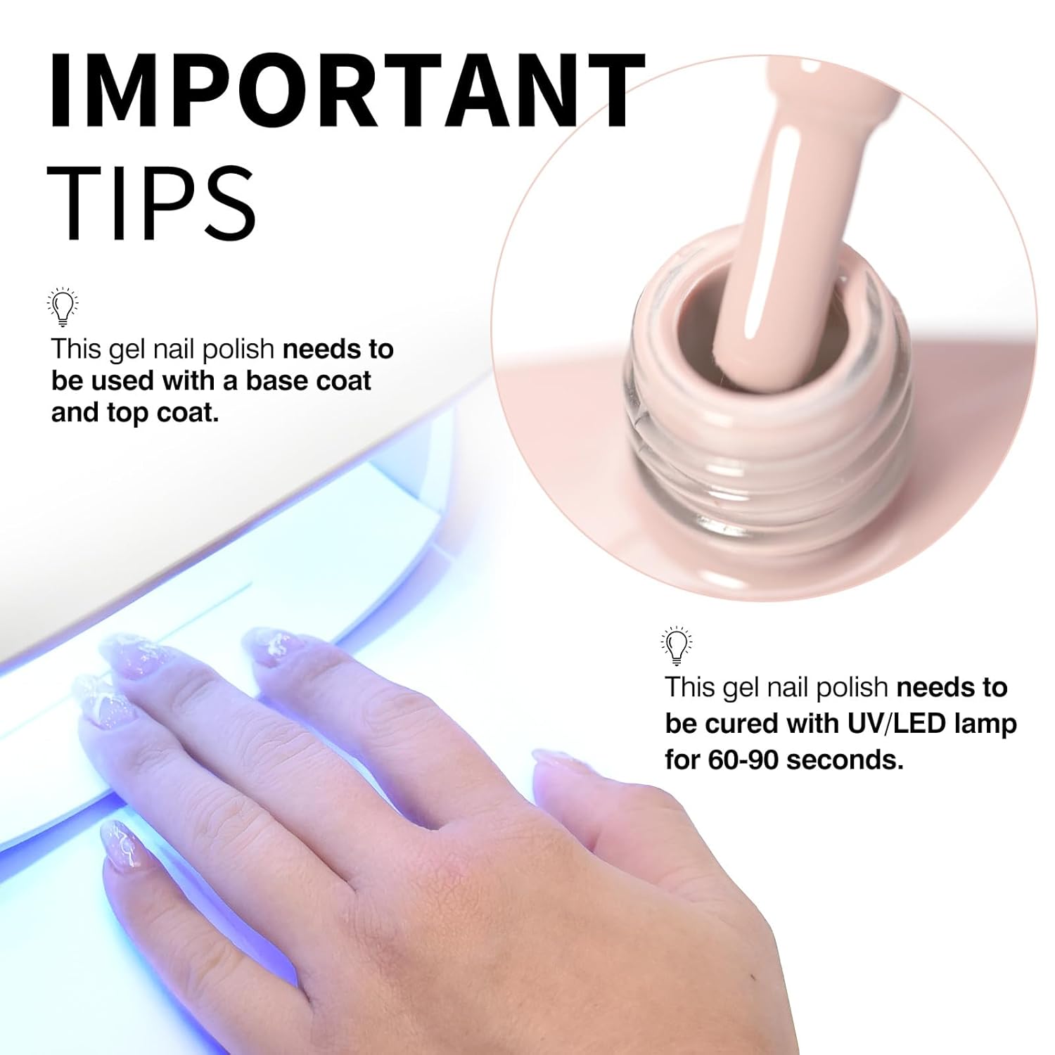 CANNI Pink Gel Nail Polish – Light Nude Oyster Pink, High Gloss Soak-Off UV/LED Gel for French Manicure, DIY Home & Salon Use, 0.32 fl oz-Velvo Beauty