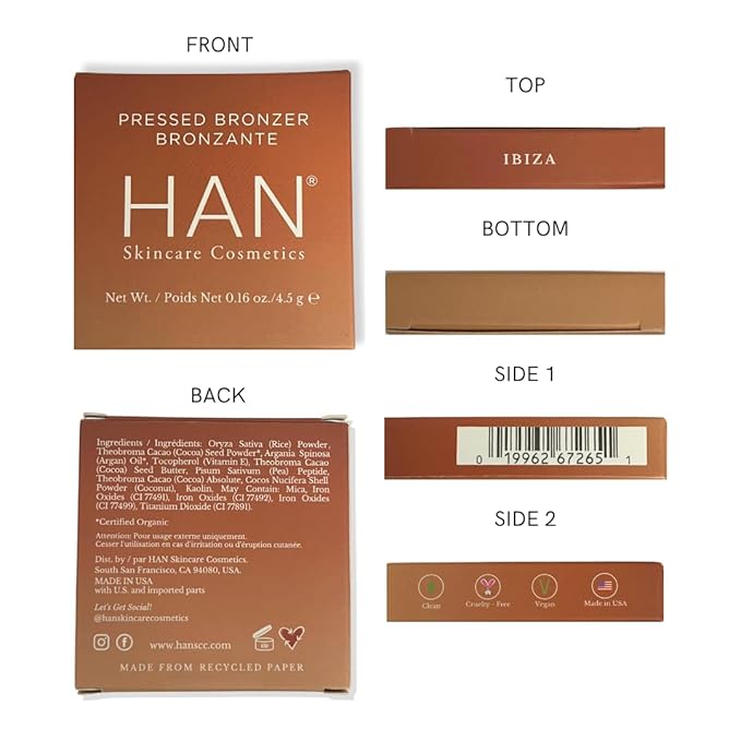 HAN Skincare Cosmetics Vegan, Cruelty-Free Bronzer, Ibiza-Velvo Beauty